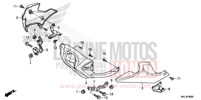 UNTERER WINDLAUF (NC750XA) von NC750X "Meca" MAT PEARL GLARE WHITE (NHB54) von 2019